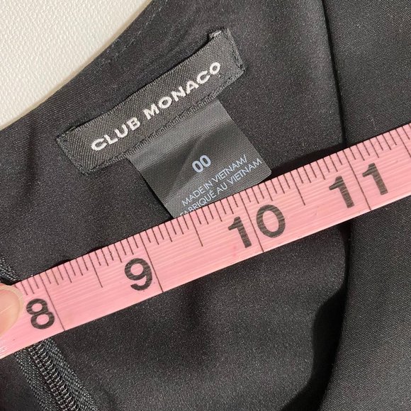 Club Monaco Sleeveless Little Black Dress with White Ribbon Detail Size 00 NWOT - Picture 2 of 5